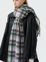 Dopamine Pastel Rainbow Plaid Scarf