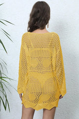 Crochet Knit Beach Cover Up - View 13 | TEVQA