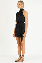 Santorini Satin Mini Dress - View 13 | TEVQA