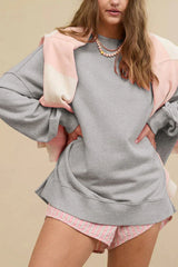 Comfy Chic Raw Seam Oversized Sweatshirt - TEVQA