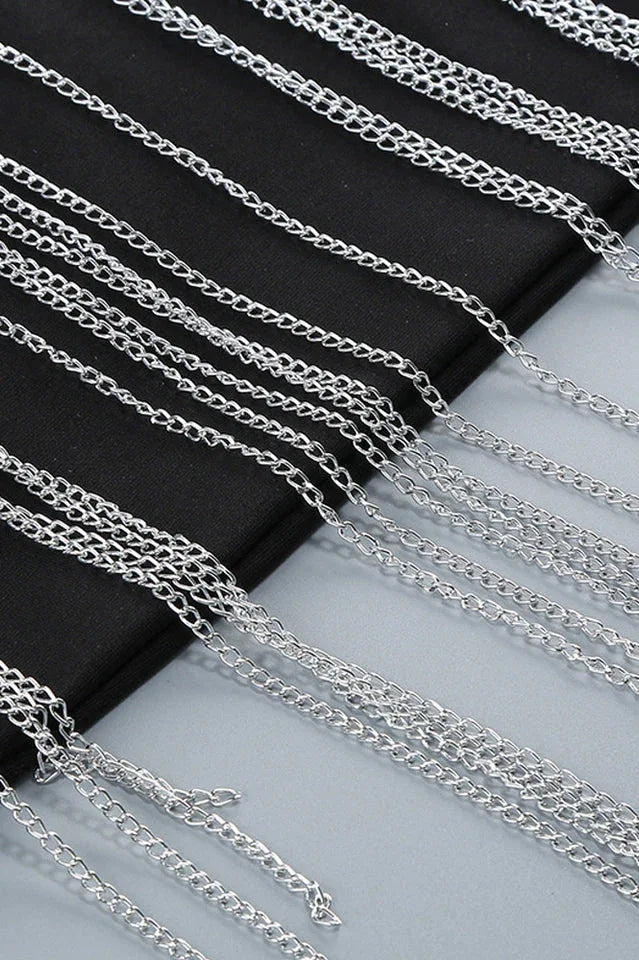 Strapless Crystal Chain Detail Wide Leg Jumpsuit - View 9 | TEVQA