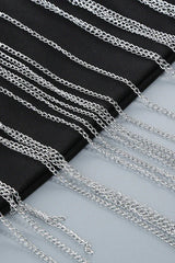 Strapless Crystal Chain Detail Wide Leg Jumpsuit - View 9 | TEVQA