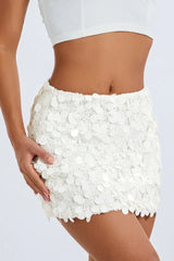 Sequin mini skirt with high waist and zipper closure - View 14 | TEVQA