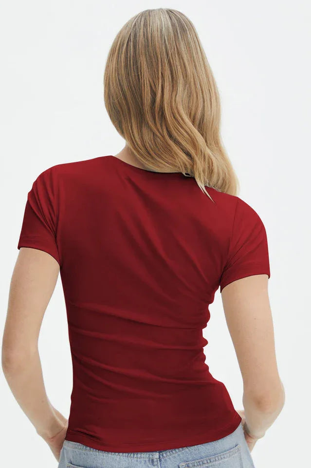 Fitted Crew Neck Baby Tee - View 18 | TEVQA