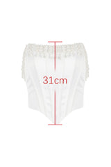 Aubrie Vintage Cream White Beaded Bra | Dress In Beauty