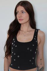 Ribbed Crystal Tank Top - View 12 | TEVQA