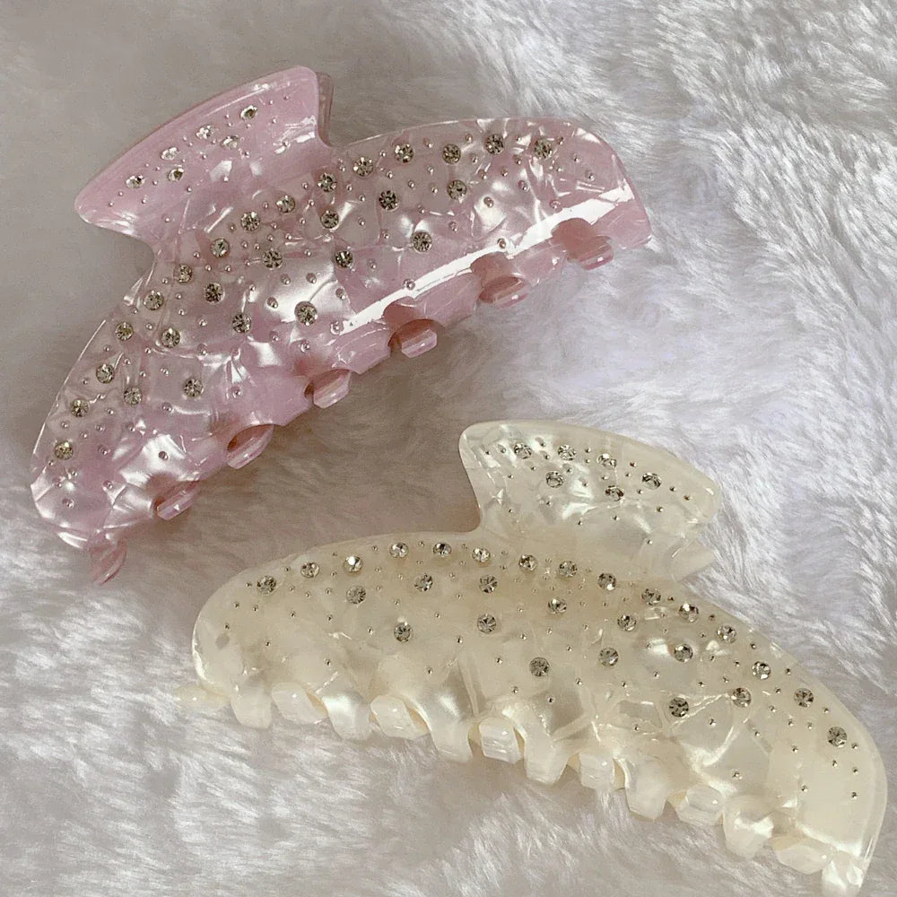 Rhinestone pavé acetate hair claw clip - View 7 | TEVQA
