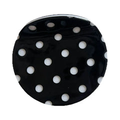 Acetate 2.5 Inch Round Hair Claw Clip - Polka Dot & Bow Print - TEVQA