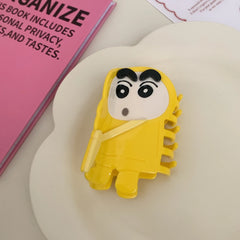 3.9 Inch Nostalgic Cartoon Boy Acetate Hair Claw - Solid 35g Premium Clip