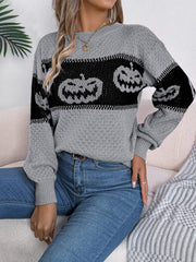 Festive Pumpkin Patch Knit Sweater