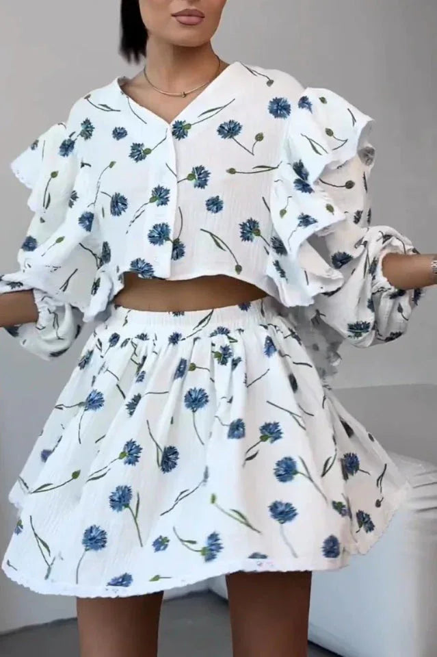 Strawberry Print Skirt Set - View 25 | TEVQA