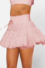 High Waist Plain Mesh Skort | Dress In Beauty