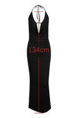 Long halter neck evening dress - View 7 | TEVQA