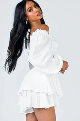 Tiered Swing Skater Romper - TEVQA