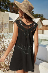 Openwork Knit Beach Cover-Up Dress - View 9 | TEVQA
