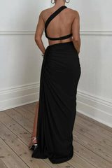 Viera Hollow Backless Split Dress Set - TEVQA