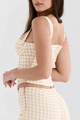 Gingham Corset Top - View 7 | TEVQA