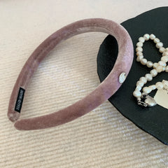 Slim Padded Velvet Headband - 0.6 Inch Lightweight Style