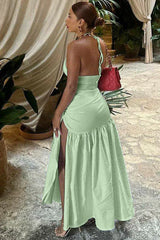 V-Neck Bodysuit Wrap Skirt Set - TEVQA