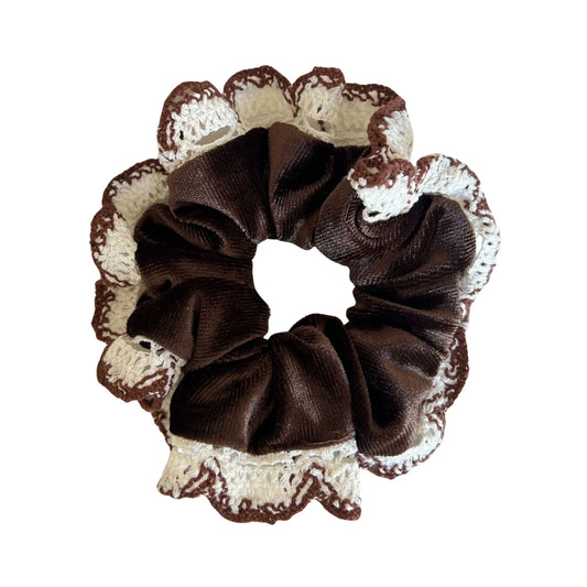Oversized Balletcore Lace Trim Scrunchie (4.7 Inch)