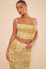 Pleated cow neck top and maxi skirt set - View 20 | TEVQA
