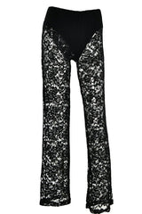 Lace Wide Leg Trousers - View 21 | TEVQA