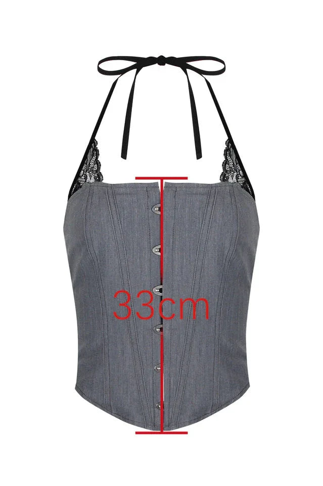 Structured Halter Corset Top - View 6 | TEVQA