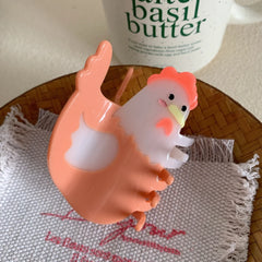 3.15 Inch Farm Animal Acetate Hair Claw - Solid 30g Cottagecore Clip