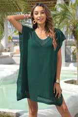 V-neck tunic beach cover up with crochet detailing - View 17 | TEVQA