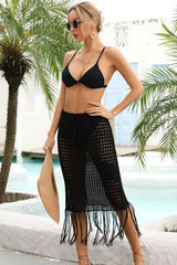 Crochet knit beach cover up skirt - View 7 | TEVQA