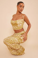 Pleated cow neck top and maxi skirt set - View 19 | TEVQA