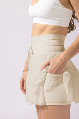 Pirouette Skort with Ruffled Tulle and Drawstring Waist - View 20 | TEVQA