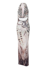 Lace Up V Neck Backless Maxi Dress | Dress In Beauty