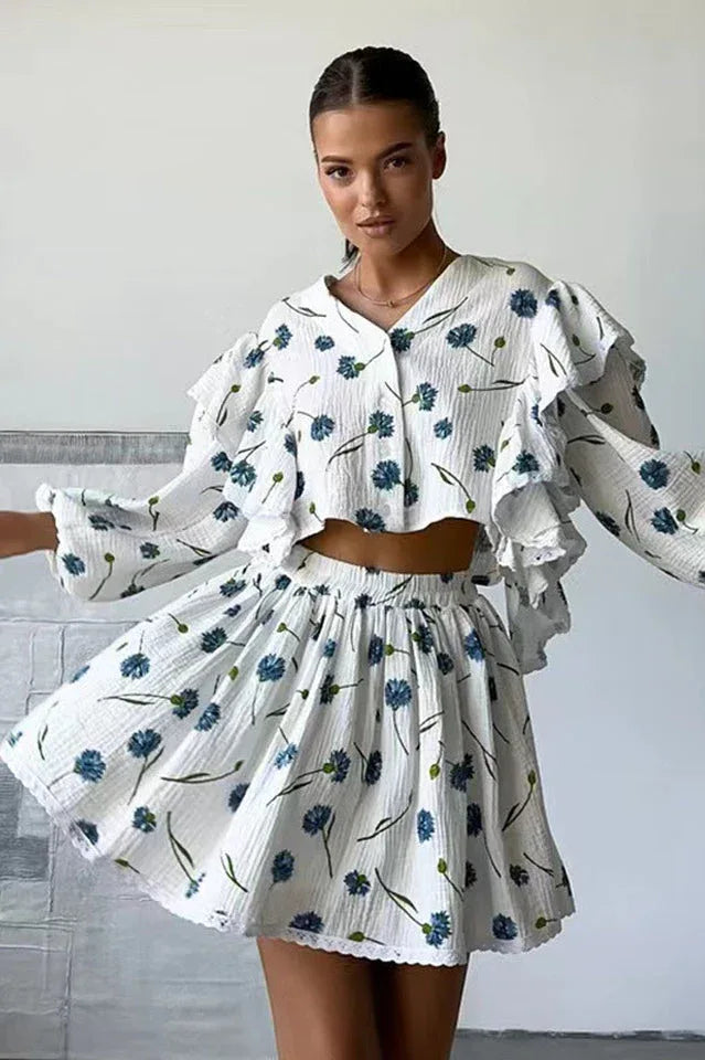 Strawberry Print Skirt Set - View 26 | TEVQA
