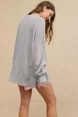 Comfy Chic Raw Seam Oversized Sweatshirt - TEVQA