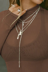 Sheer Mock Neck Long Sleeve Top - View 17 | TEVQA