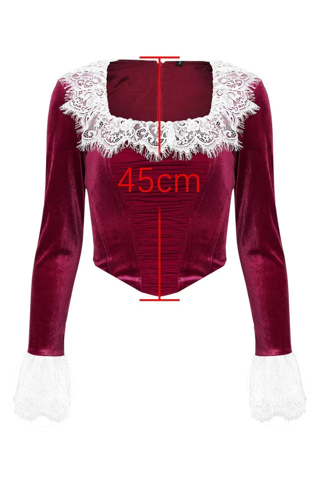 Jacinda Velvet Lace Tunic Top - View 8 | TEVQA