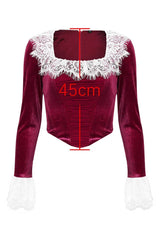 Jacinda Velvet Lace Tunic Top - View 8 | TEVQA