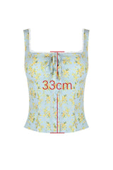 Vintage Floral Print Top + Skirt Set - TEVQA