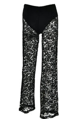Lace Wide Leg Trousers - View 22 | TEVQA