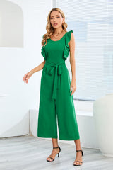 Frill Sleevless Calf Length Jumpsuit | Dress In Beauty
