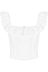 Bettina White Eyelet Corset Top - View 6 | TEVQA