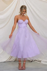 Cindy Tulle Midi Dress - TEVQA