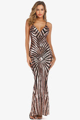 Mermaid Sequin Evening Dress - View 9 | TEVQA