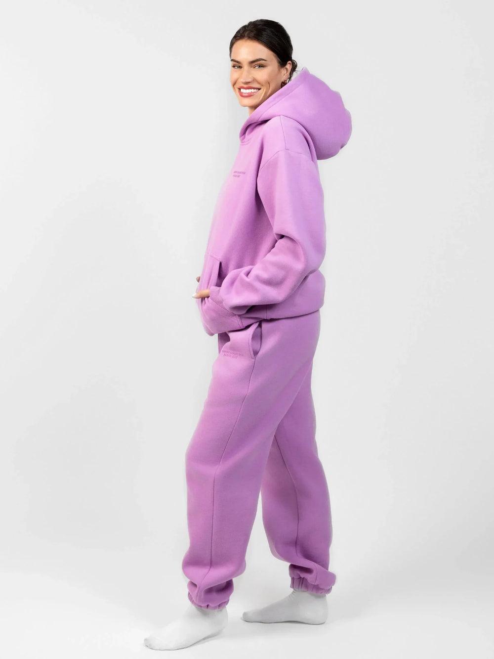 Comfortable fleece joggers with elastic waistband - View 38 | TEVQA