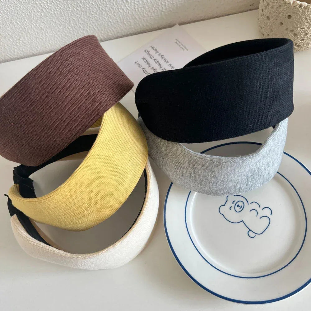 Wide Padded Knit Headband - 2.4 Inch Fashion Statement Hairband - TEVQA