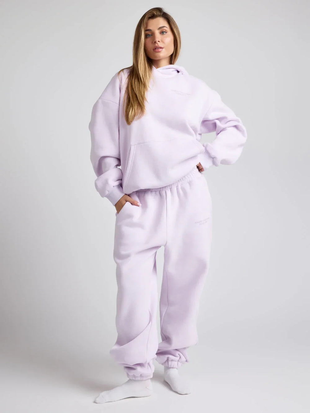 Comfortable fleece joggers with elastic waistband - View 44 | TEVQA