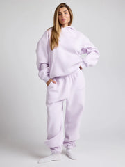 Comfortable fleece joggers with elastic waistband - View 44 | TEVQA