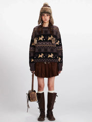 Vintage Scottie Dog Fair Isle Sweater - TEVQA