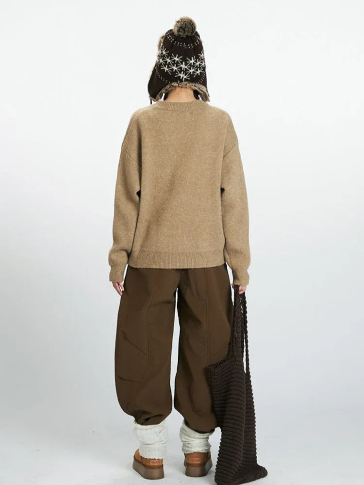 Whimsical Holiday House Pocket Sweater - TEVQA